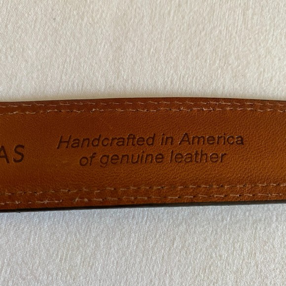 Grant Thomas Mens Belt 42/105 Black Leather Handcrafted In America Double Stitch - Picture 9 of 12